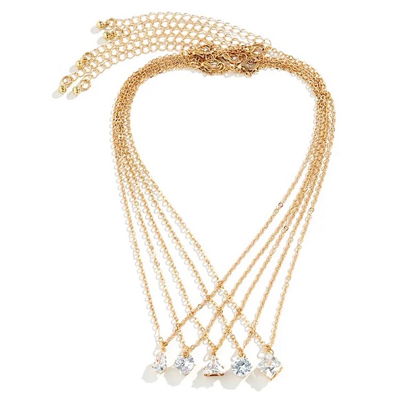 🔵𝟲𝟱%𝗢𝗙𝗙 𝗯𝘂𝗻𝗱𝗹𝗲𝘀 𝟯+🔵 NEW CZ 5 Delicate Necklaces Set - Picture 10 of 14